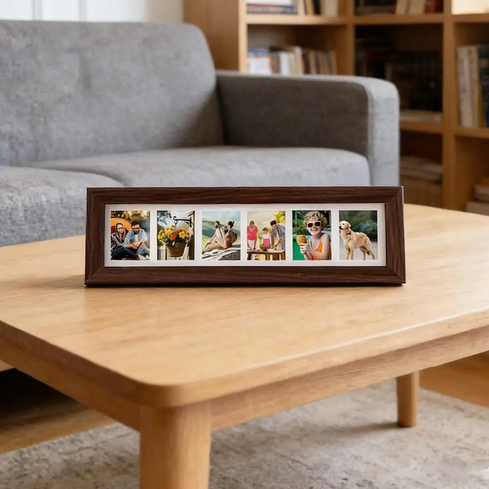 Cornice Portafoto a 6 Aperture per Decorazione Murale, Espositore Multi-Foto Orizzontale o Verticale per Casa e Ufficio - Image 5