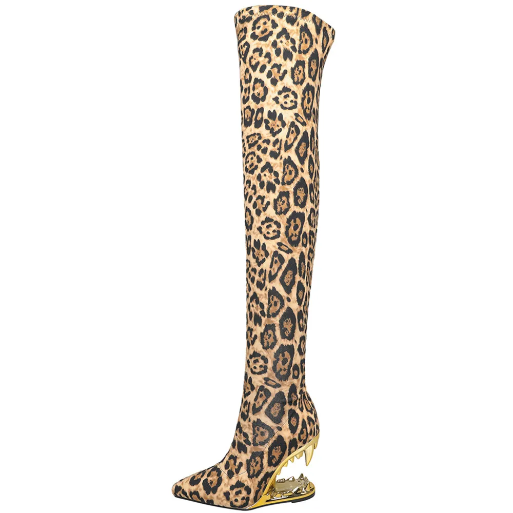 

Sexy Women Over The Knee Boots Side Zipper High Heels Pointed Toe Tight Slim Long Boots Brand Fashion Party Night Club Big Size