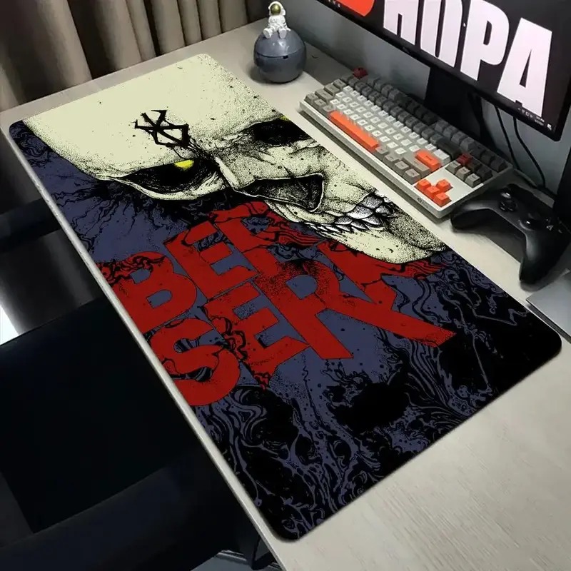 Black White Anime Mouse Pad Guts sword in berserk Gamer Mouse Mat Computer gaming Accessories Keyboard Laptop mouse Desk pad - Image 16