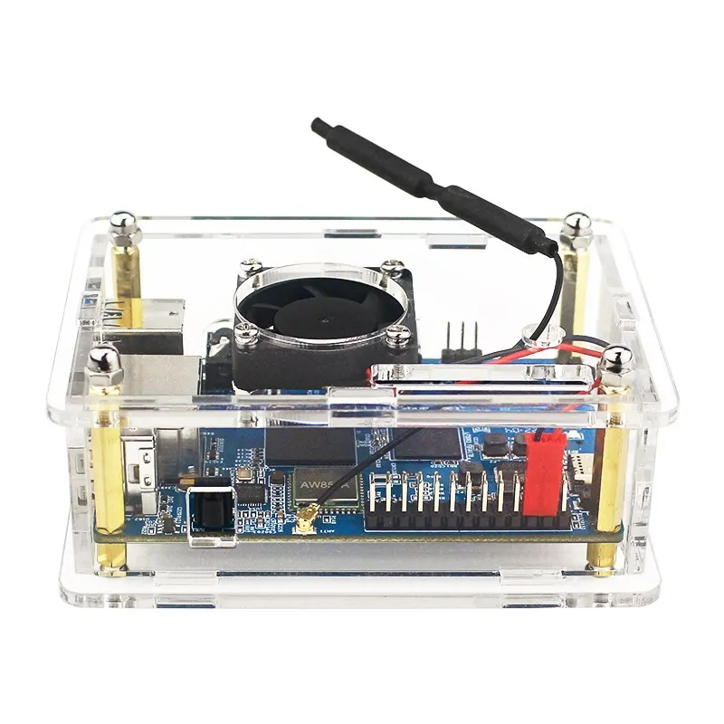 Laranja pi Lts Case Acrílico Gabinete Transparente Dissipador de Calor de Cobre Opcional Ventilador de Refrigeração Opi - Imagem 4