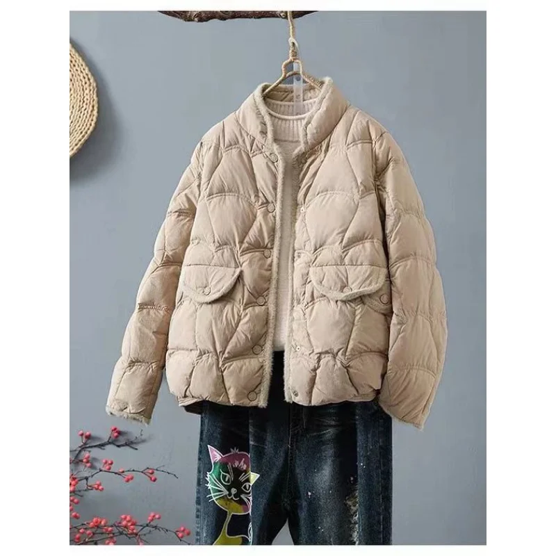 

Lightweight Down Jacket Women's 2023 New 90 White Duck down Hooded Women's Small Warm Jacket