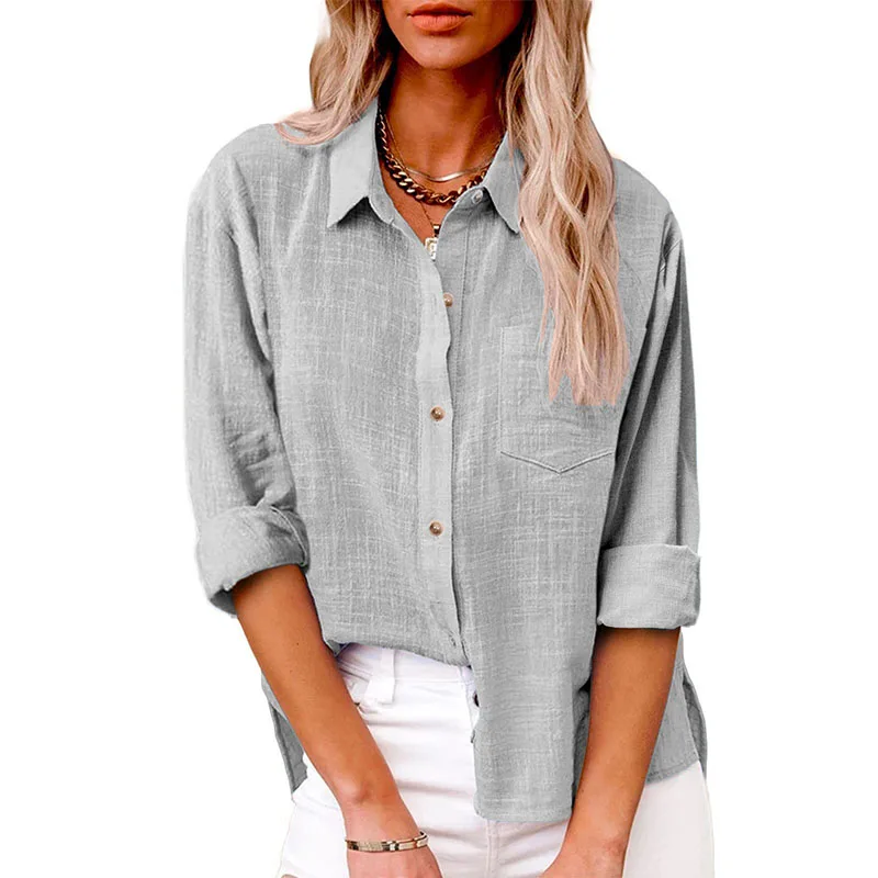 S8466a0e5d2264cbd8e9801c705db68027 Solid Casual Loose Shirts For Women Summer Vintage Women's Oversized Shirts And Blouses Fashion Elegant Youth Female Tops Mallzona