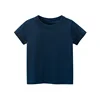 2024 Summer Girls Boys Solid T-Shirts Clothes 100% Pure Cotton Short Sleeve Yellow Red Green Kids UnderShirt Bottomming Clothing 2