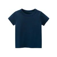 2024 Summer Girls Boys Solid T-Shirts Clothes 100% Pure Cotton Short Sleeve Yellow Red Green Kids UnderShirt Bottomming Clothing 2