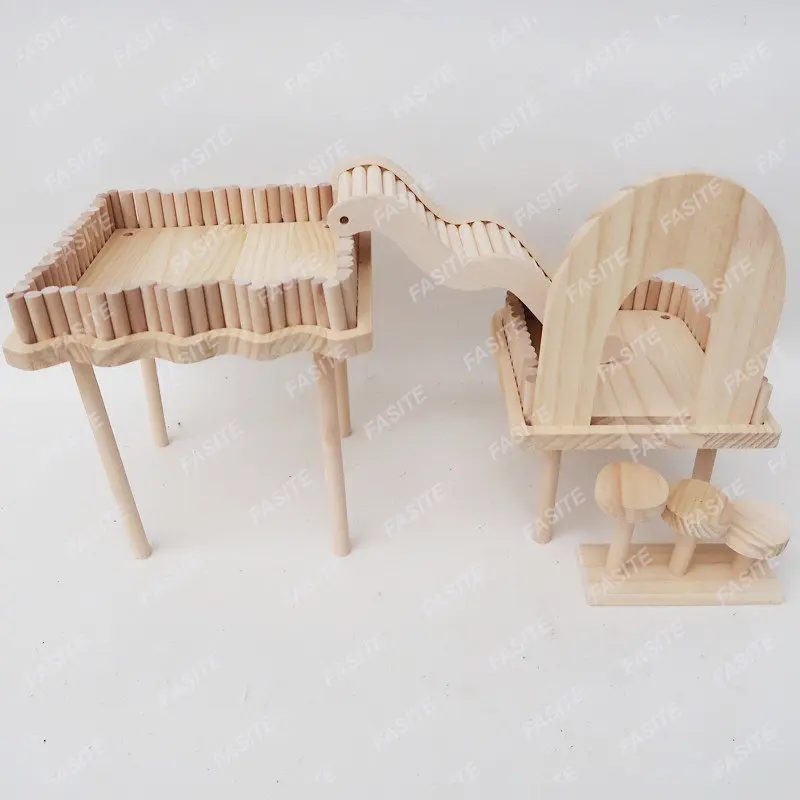 

Hamster Landscaping Supplies Djungarian Hamster Toy Furniture Pastoral Platform Wooden Ladder Garden Fence