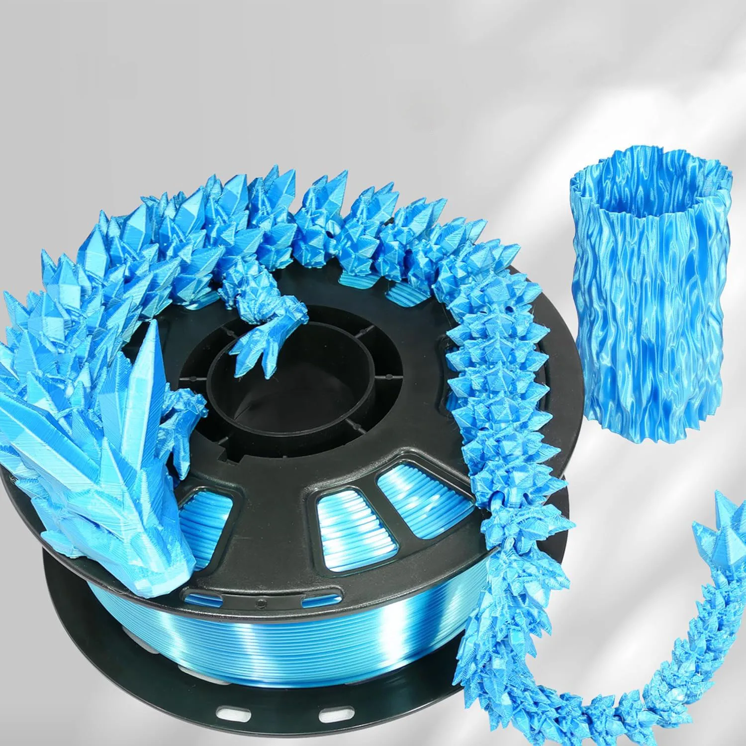 실크 PLA 필라멘트 1.75mm 250g, 광택 마감, 완벽한 감기, 정확도 +/-0.02mm, 3D 프린터 필라멘트 진공 포장
