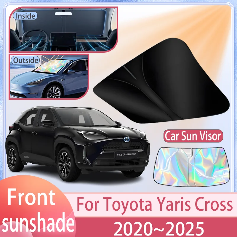 Pare-Soleil SHAOHAO Pour Toyota Yaris Cross 2021-2024 - Protection UV Et Chaleur - Tissu Argenté Pliable