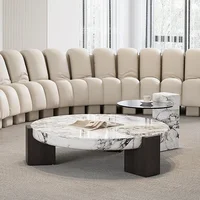 Table basse en marbre italien moderne luxe originalité Table basse ronde verre salon meubles de maison Stolik Kawowy FYCT 4