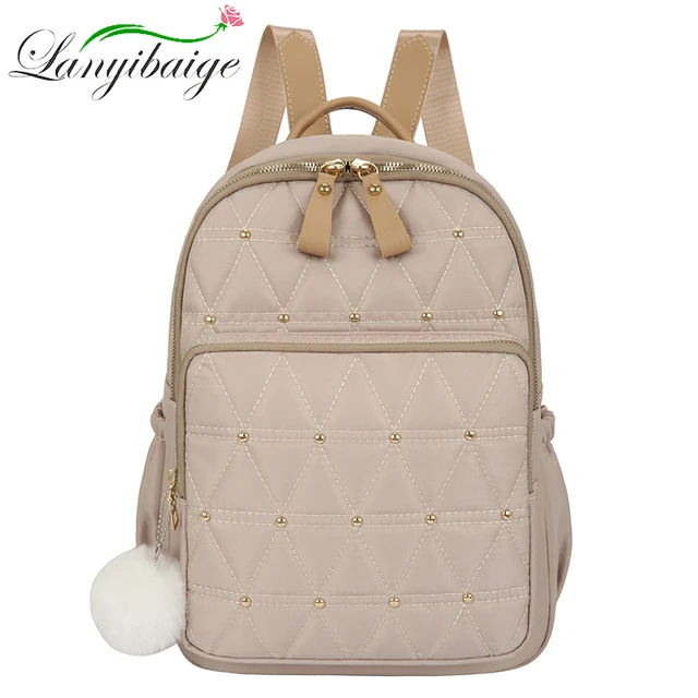 Leather Checkered Backpack For Women Fashion Personalized High-end Diamond  Rivet Design Mini Bags Girls Trend Travel Rucksack - AliExpress