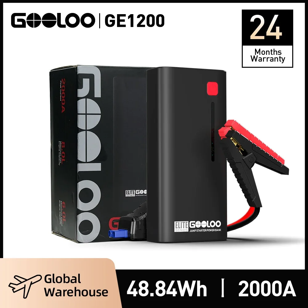 GOOLOO 12V Automotive Car dispositivo di avviamento 48.84Wh Powerbank batteria esterna Booster 2000A Super capacità moto Jump Start