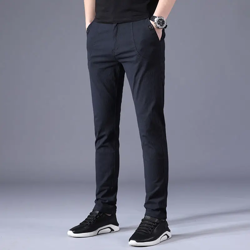 Summer Elegant Fashion Harajuku Slim Fit Trousers Loose All Match Sport Casual Pants Solid Pockets Thin Style Straight Leg Pants