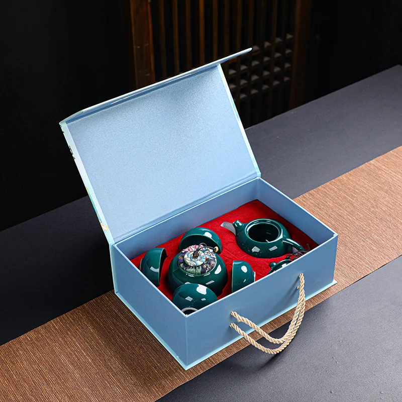 Ceramic Kung Fu Tea Set Gift Box Packaging