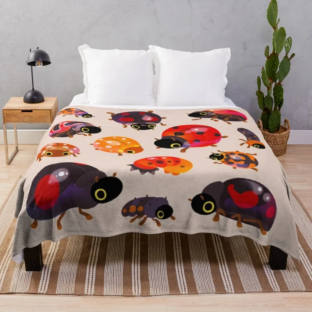 

Lady beetles Throw Blanket Summer Beddings Picnic Beach For Baby Blankets