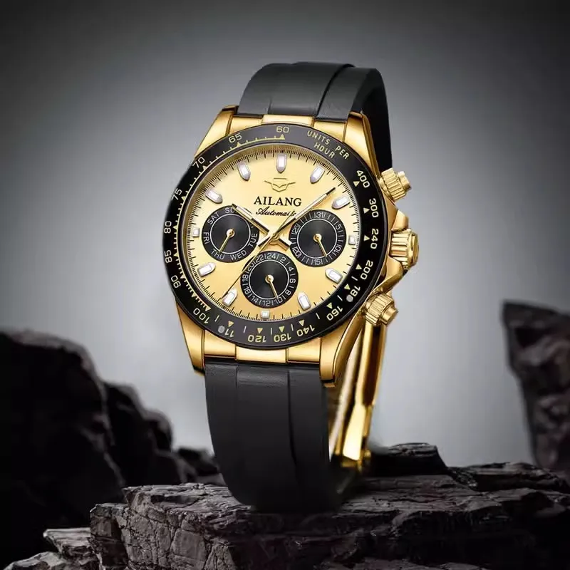 AILANG Brand 2023 Nuovi orologi meccanici da uomo alla moda con cinturino in silicone sportivo, impermeabile, luminoso, orologio da polso automatico di lusso_voghion.com