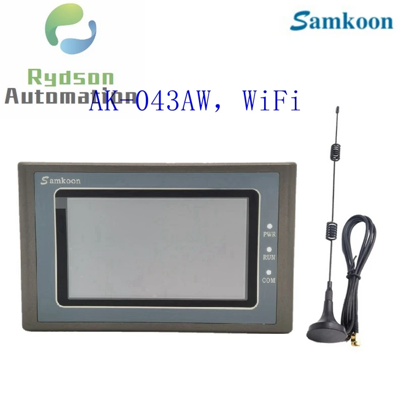 

AK-043AW Samkoon 4.3inch DC24V Touch Screen HMI Memory 256M Flash 512M DDR3 CPU Cortex A8 800MHZ COM1:RS232 422 485