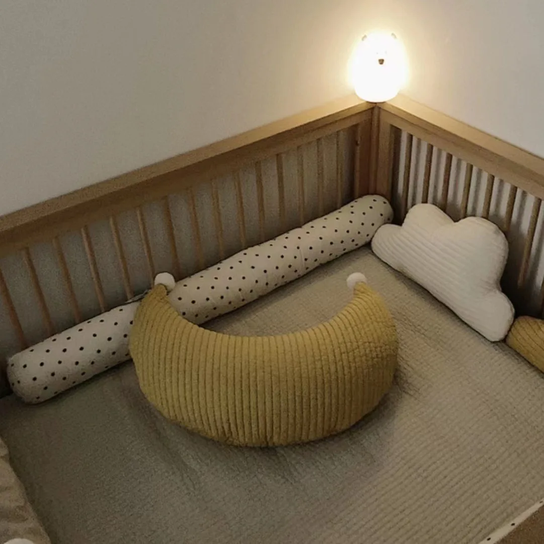  수유 베개 달 모양 순면  베개 쿠션  지지 보조 수면 수유  진정 베개