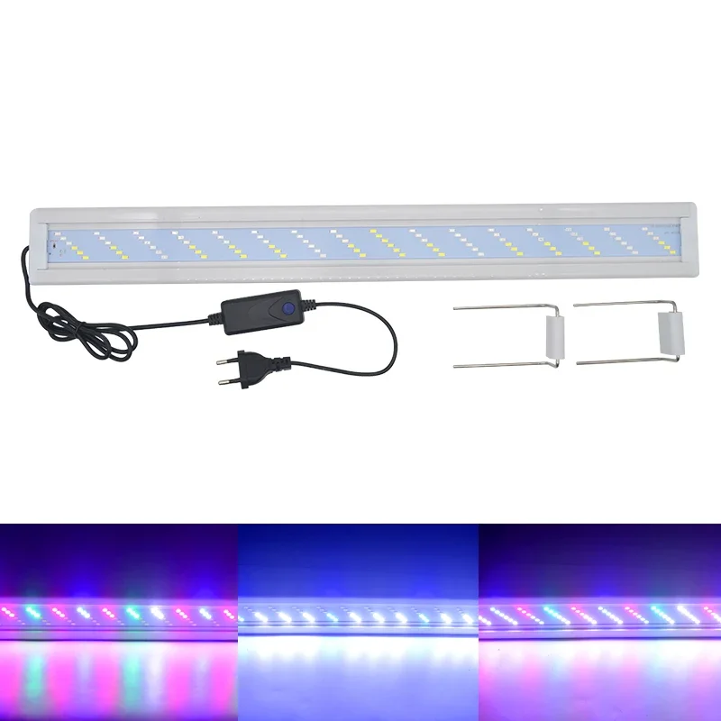 Aquarium Light LED Lamp Aquarium Lamp Super Bright Lamp LED Aquarium Light for Aquatic Plant Grow Fish Tank Extensible Clip RGB Waterproof Lamp 220-240V 20~70CM