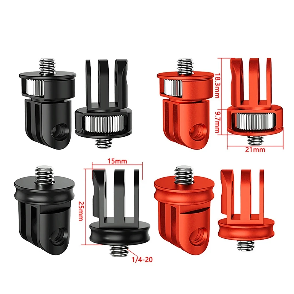 Adattatore Per Treppiede Da 1/4 Di Pollice A Sgancio Rapido Per GoPro, Insta360 ONE X3, X2, Action Cam, In Alluminio Con Anello In Gomma - 2