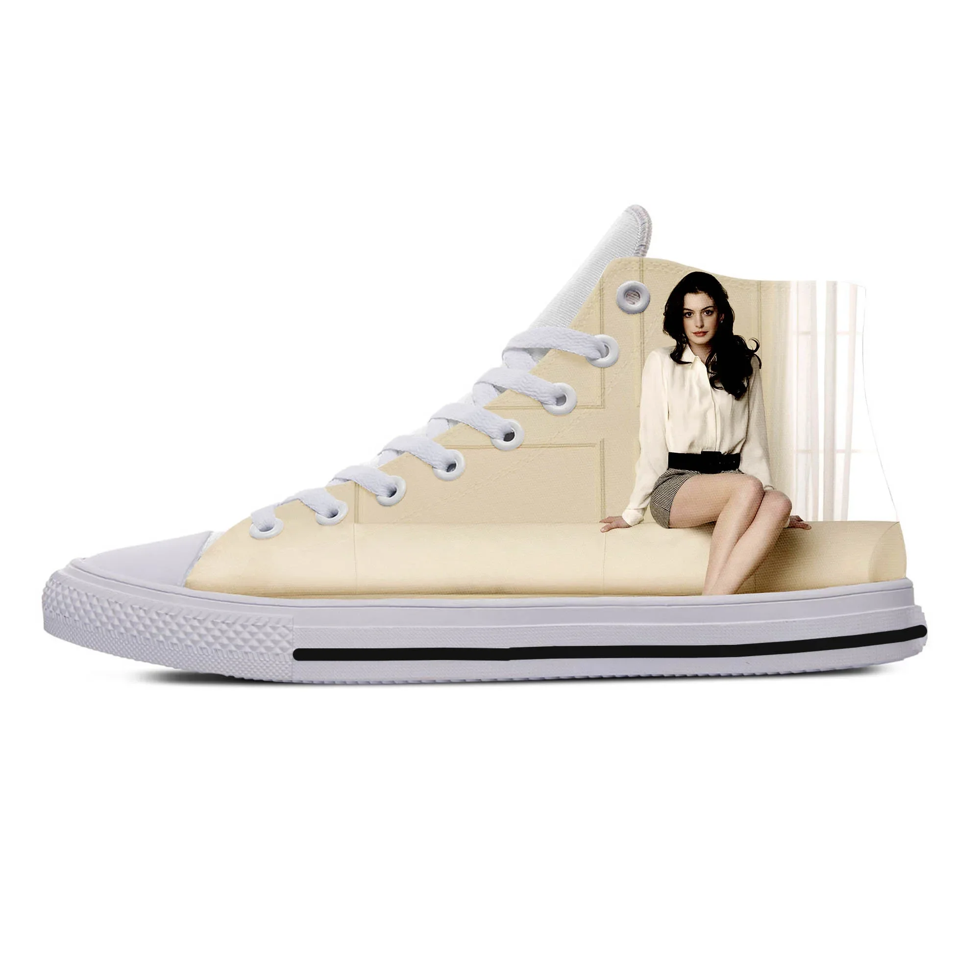 Hot Cool Summer Fashion Anne Hathaway High Sneakers Men Women High Quality Casual Shoes High Help Latest Classic Board Shoes