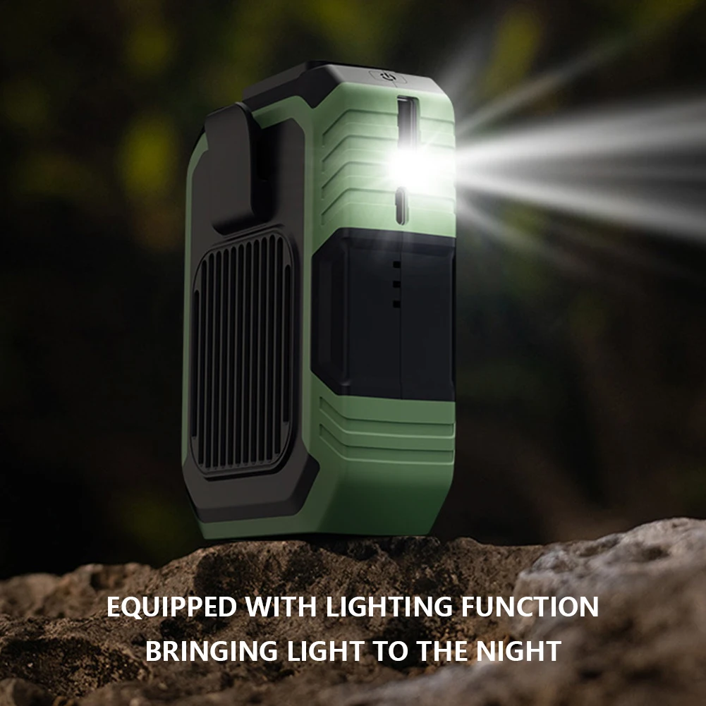 Portable Mini Waist Fan 3 Speed 4000mAh Wearable Personal Fan Emergency Mobile Power Belt Fan for Jobsite/Farm/Traveling/Fishing