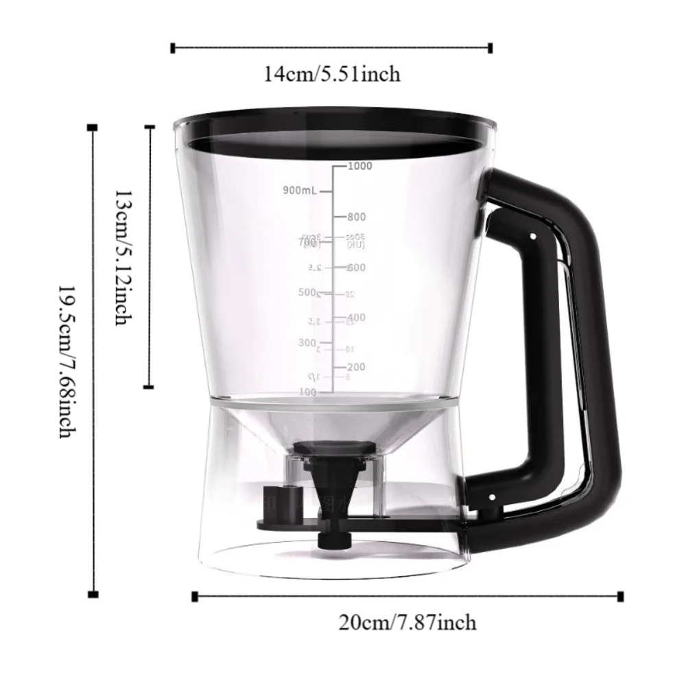 Handheld Pancake Batter Dispenser with Scale Drip-stopping Valve Cupcake Batter Dispenser Precise Control Large Capacity