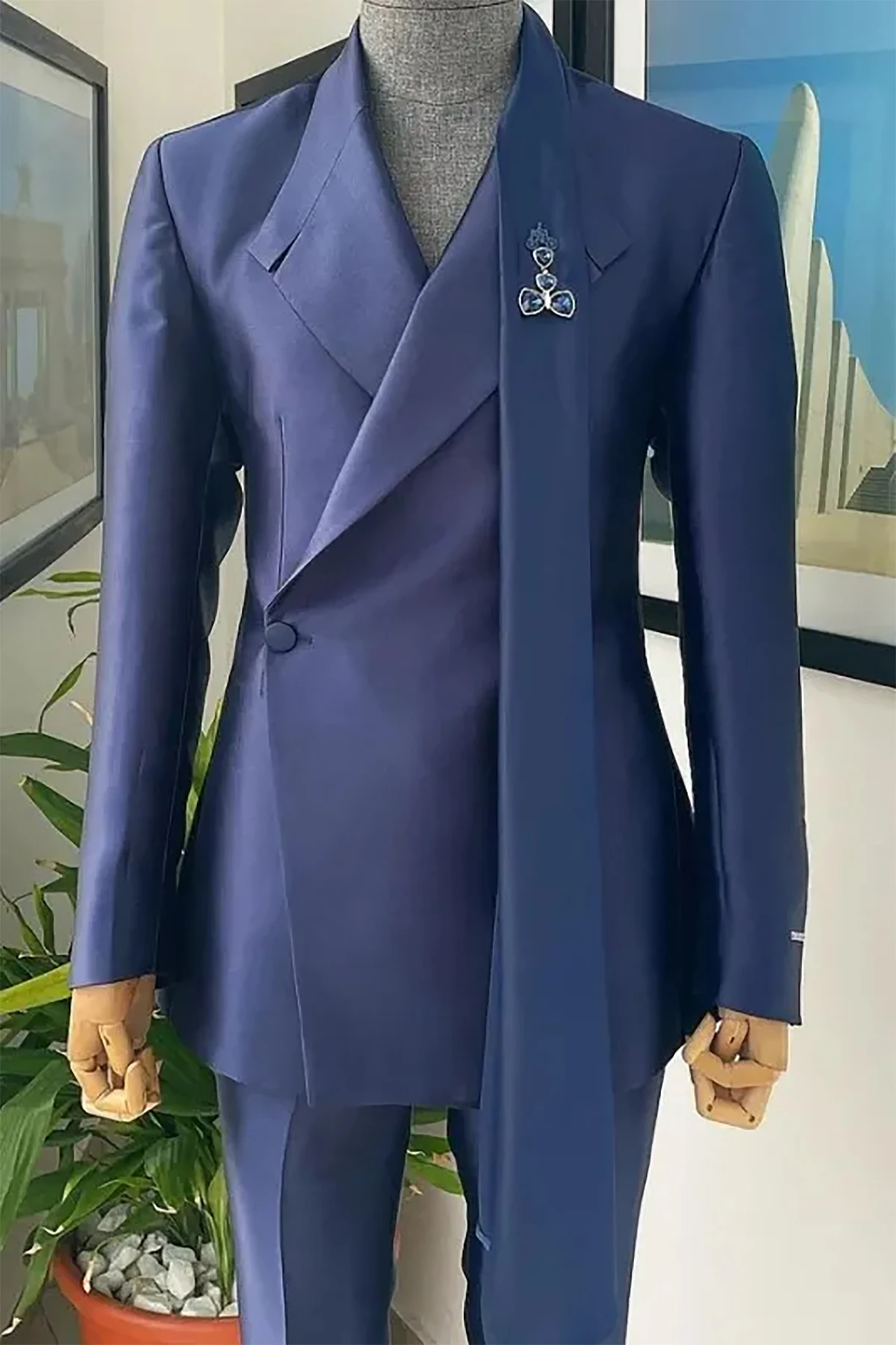 Designer Wedding Suits For Men Single Breasted Groom Wear Slim Fit Tuxedo Business Party 2 Pcs Jacket Pants Made