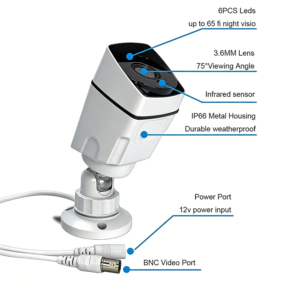 HD 720p/1080p AHD Analog Security Camera Night Vision DVR CCD For Outdoor Indoor Waterproof Home Office CCTV Surveillance Camera 5