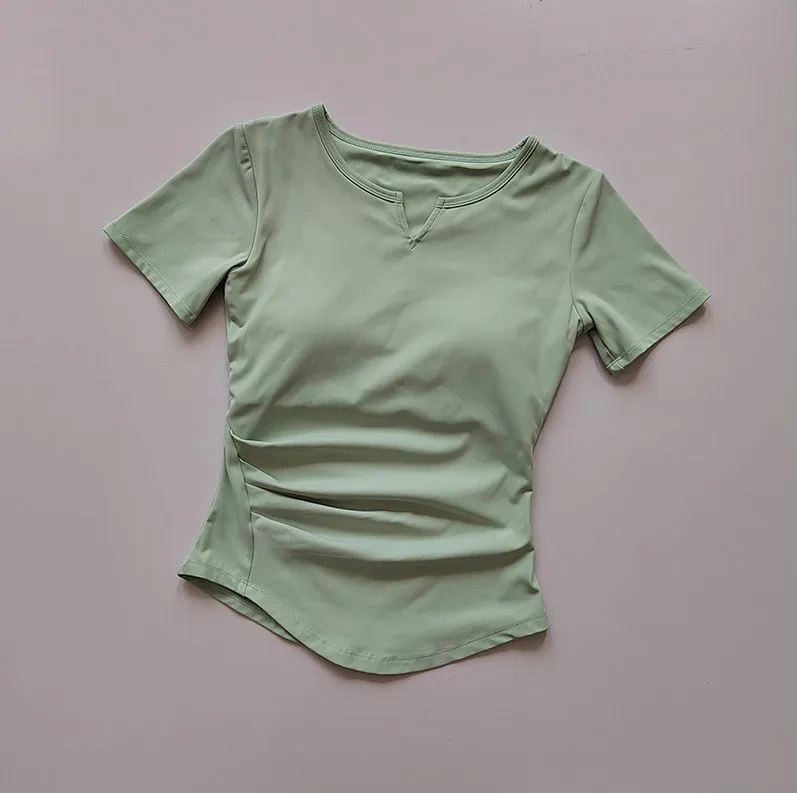 المرأة قمصان رياضية اليوغا قصيرة الأكمام تي شيرت م...