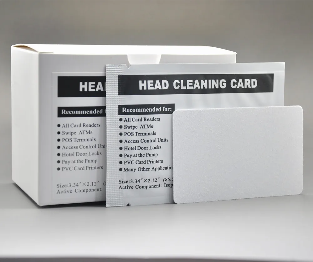 50pcs Card Printer Cleaning Cards Cr80 Credit Card Reader Door Terminal