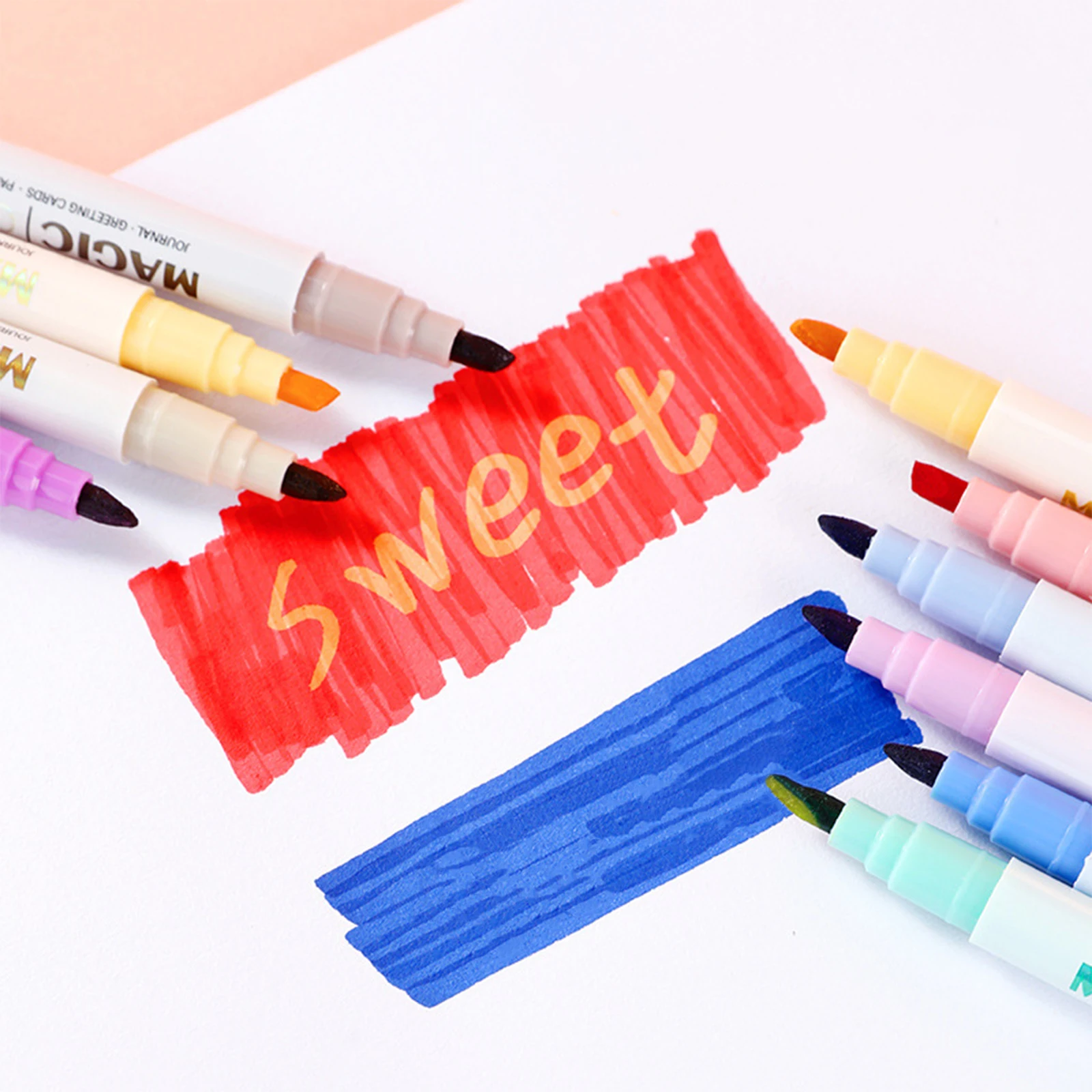 6/12 Colors Double-ended Magic Color Changing Highlighter Pen Diary Scrapbook Planner Painting DIY Doodles Graffiti Art Marker 2