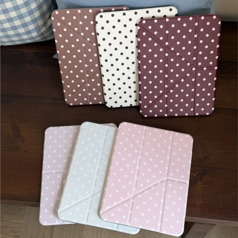 Korean INS Polka Dots Minimalist Tablet Case - Stylish and Modern Design