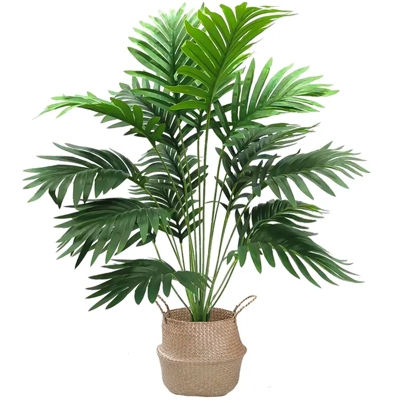 

65/82cm Large Artificial Palm Tree Tall Fake Plants Tropical Monstera Branch Green Plastic Leaves For Home Garden Outdoor Decor