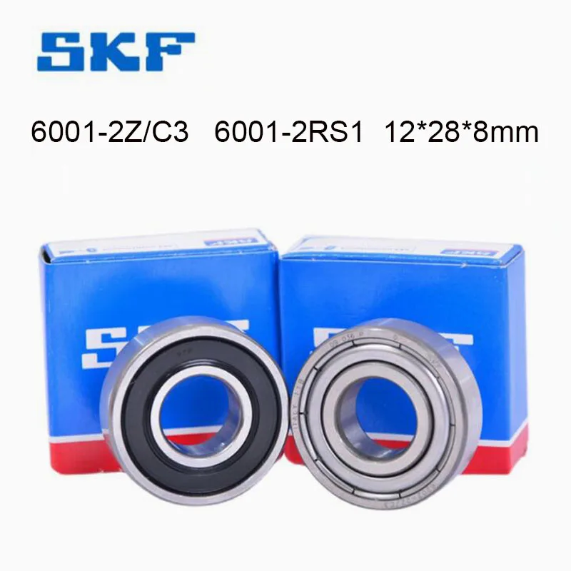 

SKF Origin Sweden Import Bearing 5PCS 6001-2RS1 6001-2Z/C3 Deep Groove Ball Bearing 180101 12*28*8mm Rubber Metal Cover Bearing