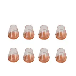 Silent Silicone Chair Leg Protectors - Non - Slip Furniture Pads with Felt Floor Guards (Set of 8) (Transparent M)