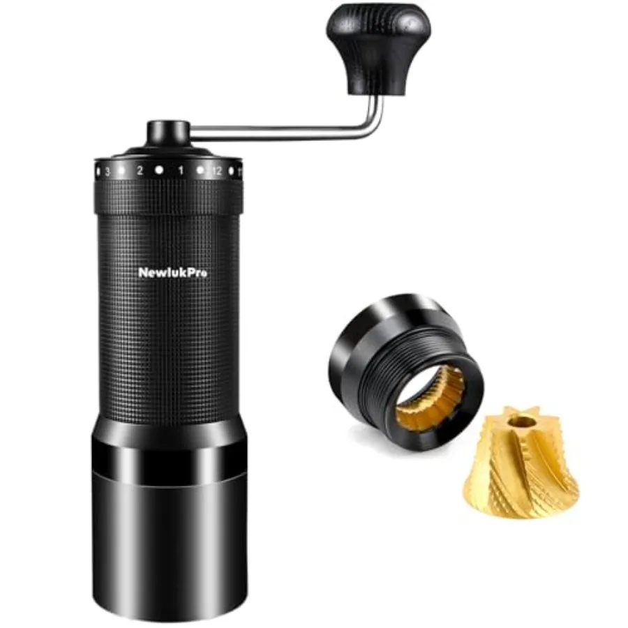 M7 Pro Manual Coffee GrinderTitanium Coating Conical Burr Hand Coffee Grinder with External 72 Grinding Scales All-round Hand G