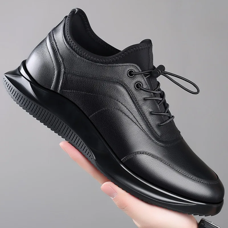 New Men Shoes Casual Sneakers Genuine Leather Shoes Men's Spring Autumn Lightweight Soft Sole Anti slip Daily Life Walking Shoes 3