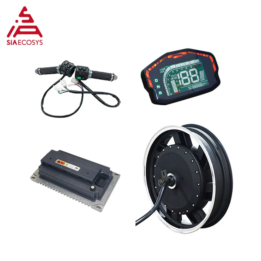 

QSMOTOR QS273 17X3.5Inch 5000W Hub Motor Powertrain Kits 72V 100kph V4 Version For Electric Motorbike With EM200-2SP