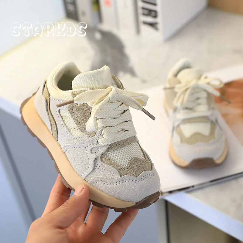 2023 Spring New Kids Sport Sneakers Boys Slip-on Trainers Children Classic Brand Design Chunky Tennis Girls Casual  Travel Shoes 2