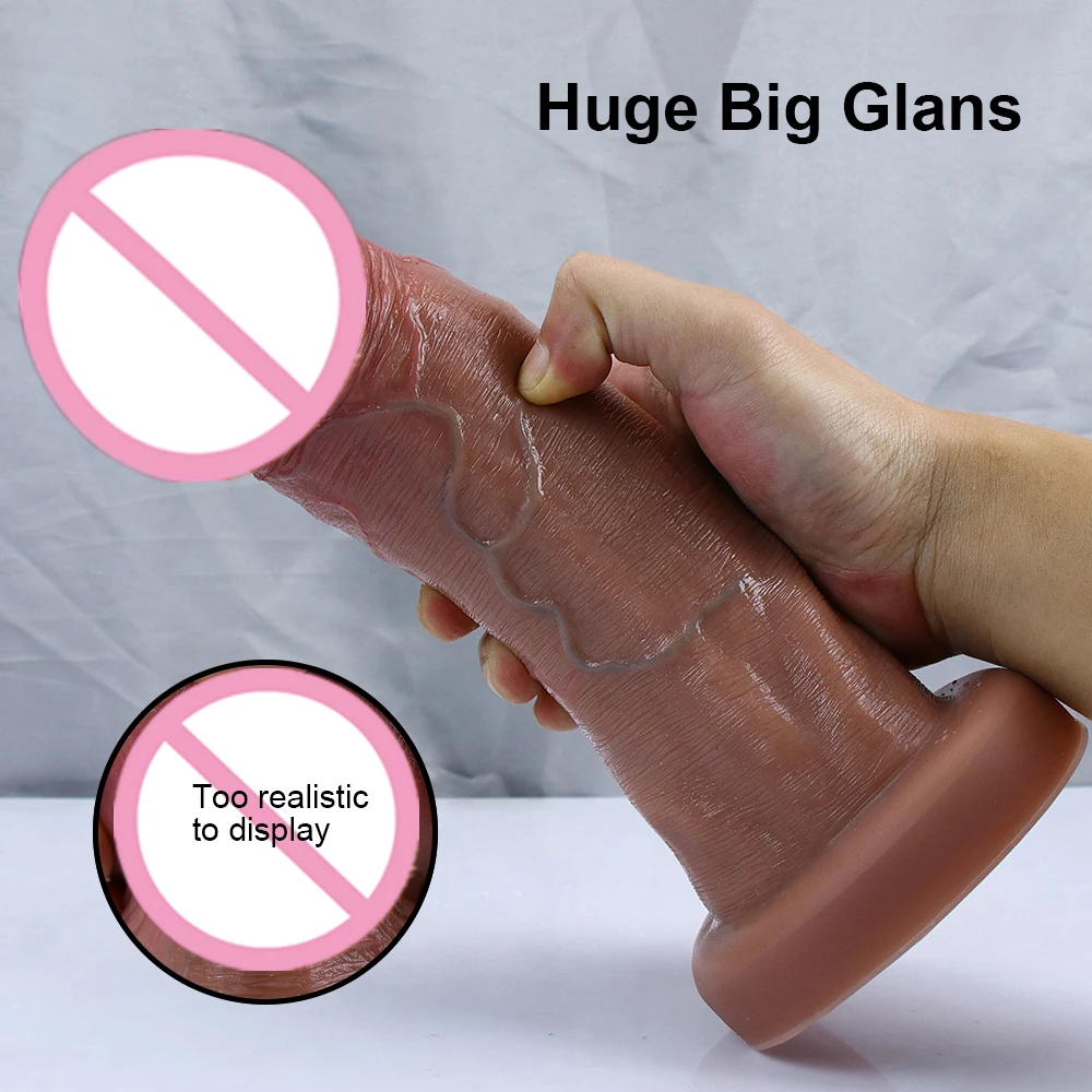 7.5cm Big Glans Penis Realistic Dildo Huge Anal Plug Suction Cup Adult Strapon Sex Toys For Woman Vagina Orgasm Masturbation