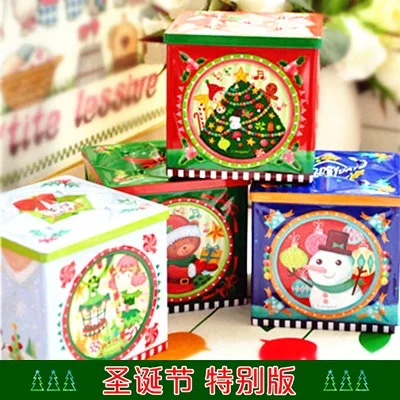 

Рождественская трехмерная рельефная квадратная железная коробка безопасная коробка для украшения фруктов коробка для хранения упаковочная коробка подарочная коробка