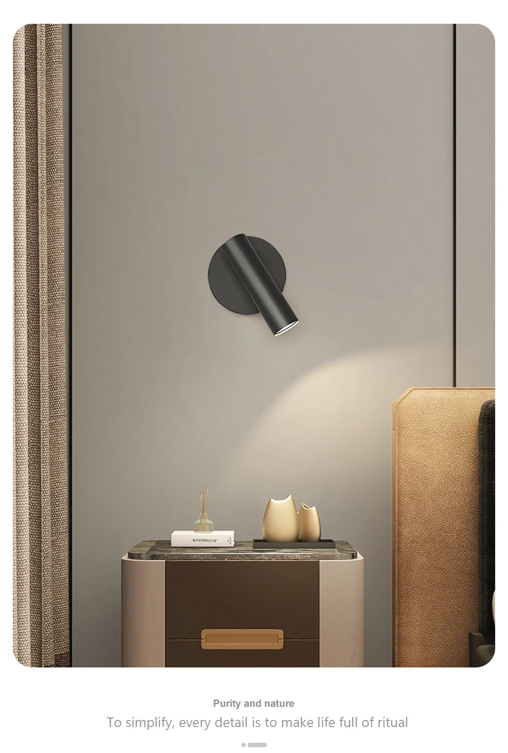 Description Picture 4 of itemModern LED Wall Lamp Bedside Light For Corridor Bedroom Hotel Night Book Lamp Adjustable Rotaion Wall Light 5W Led Back Lamps