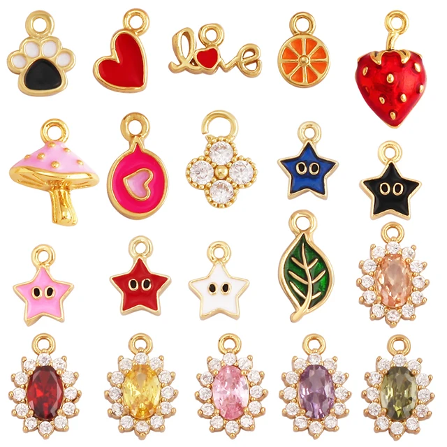 Super Mini Cute Love Heart Star Flower Leaf Fruits Charm