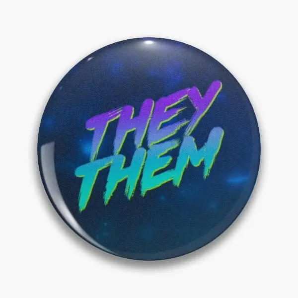 

Retrowave They Them Pronouns Soft Button Pin Clothes Cute Decor Collar Badge Cartoon Jewelry Metal Women Lover Funny Creative