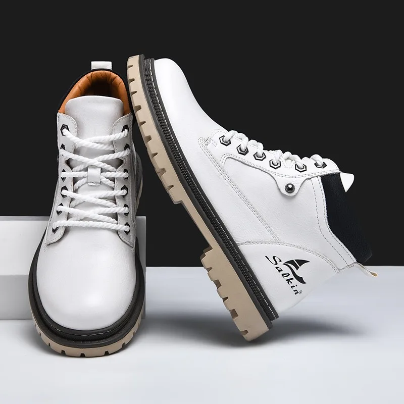 Handmade Men Boots Ankle Winter Leather Shoes Autumn Outdoor Hiking Boots Sneakers Hombres Botas High Top Footwear Anti Slip