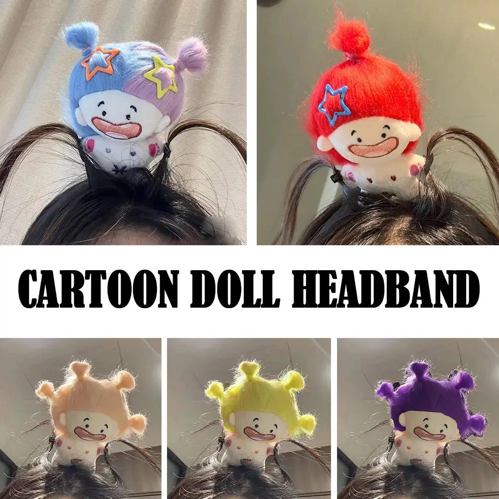 Plush Hair Hoop Women Braided Doll Hair Hoops Girls Wash Headband Hair Hair Cartoon Hoops Face Sweet Accessories L8L7 funny plush ugly doll hair hoop hair hair band wash face headband cosplay costume photography prop headwear hair accessories