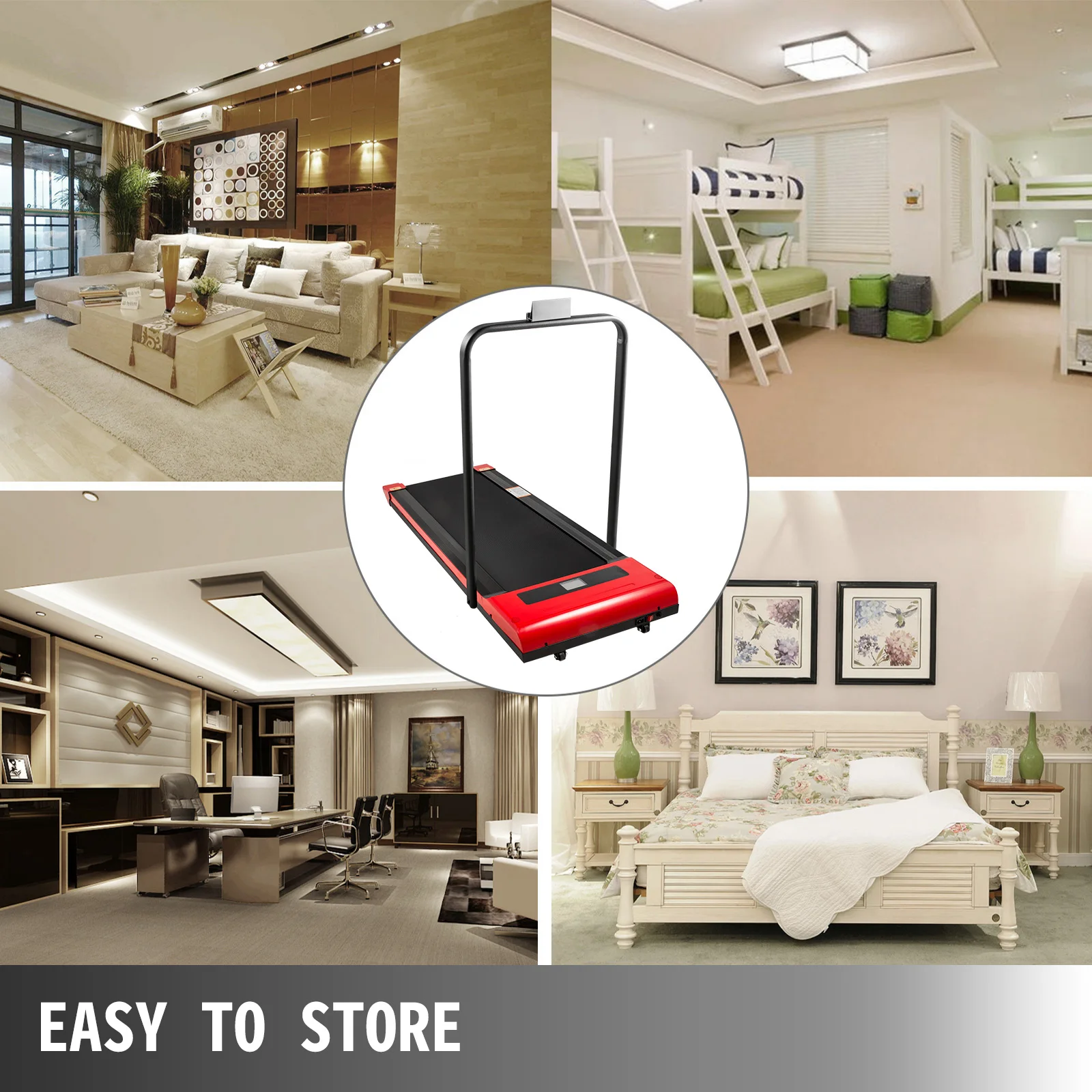 VEVOR Under Desk Treadmills Working Treadmills For Running Led Treadmill With Remote Control 1 6.0km h Speed Portable