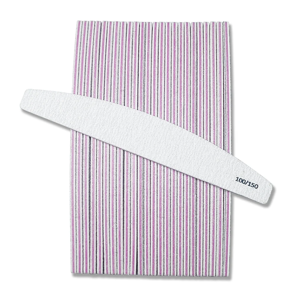 25pcs Half Moon Double-Sided Nail Files