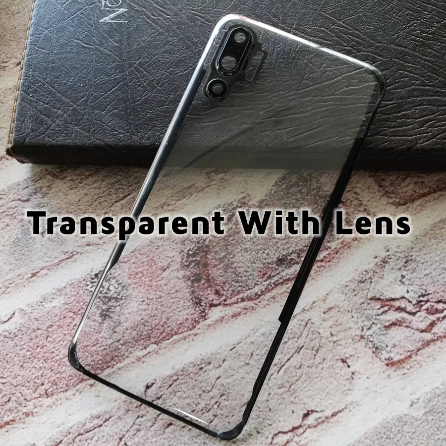 CLEAR Back Glass Cover For Huawei P20 Pro Battery Cover Back Glass Panel Replacement P20 Pro Rear Housing Door Case+Camera Lens photo phone frame Housings & Frames