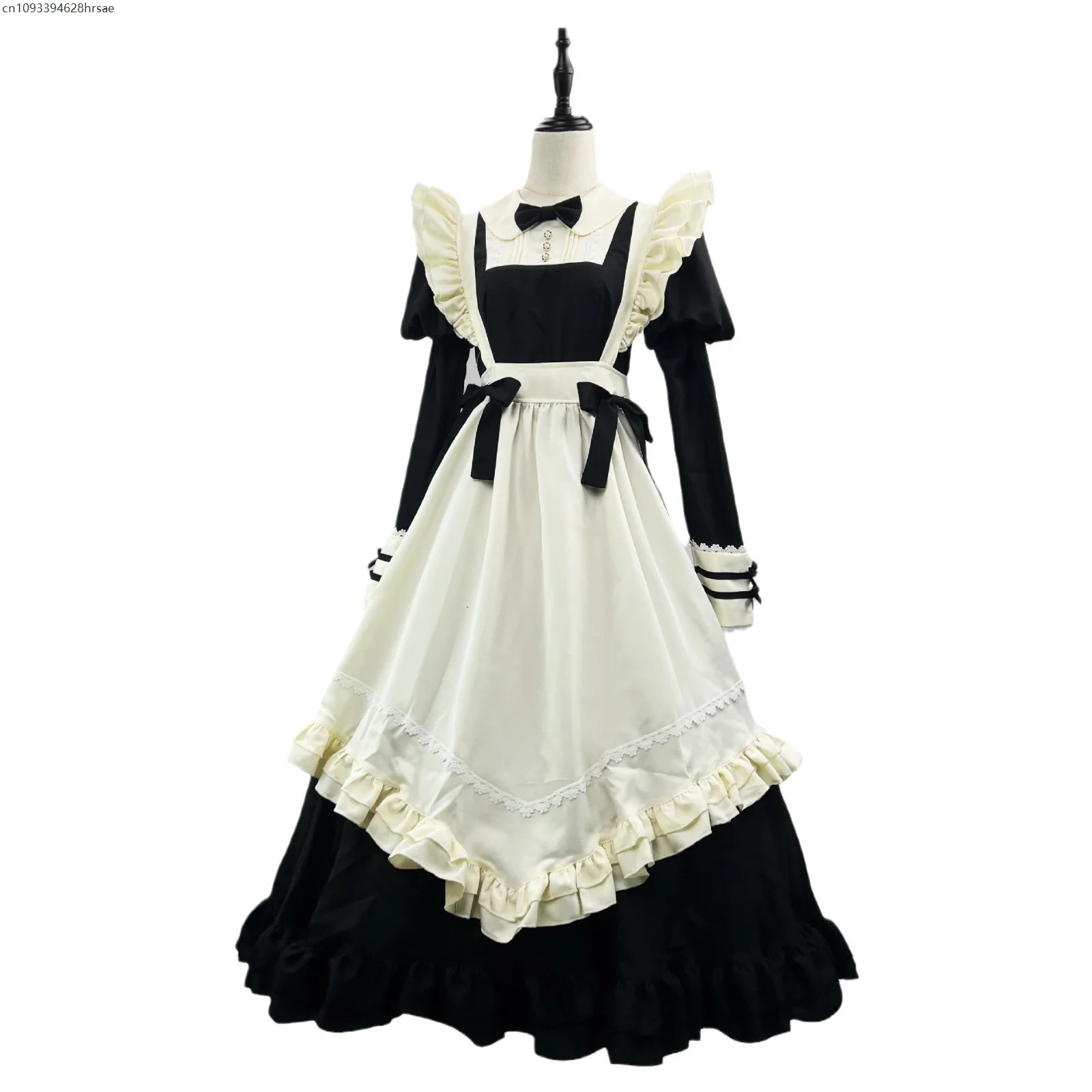 2025 Classical Miad Dress Long Sleeved Lolita Servant Cosplay Costume with Apron Suit Black European Clothing