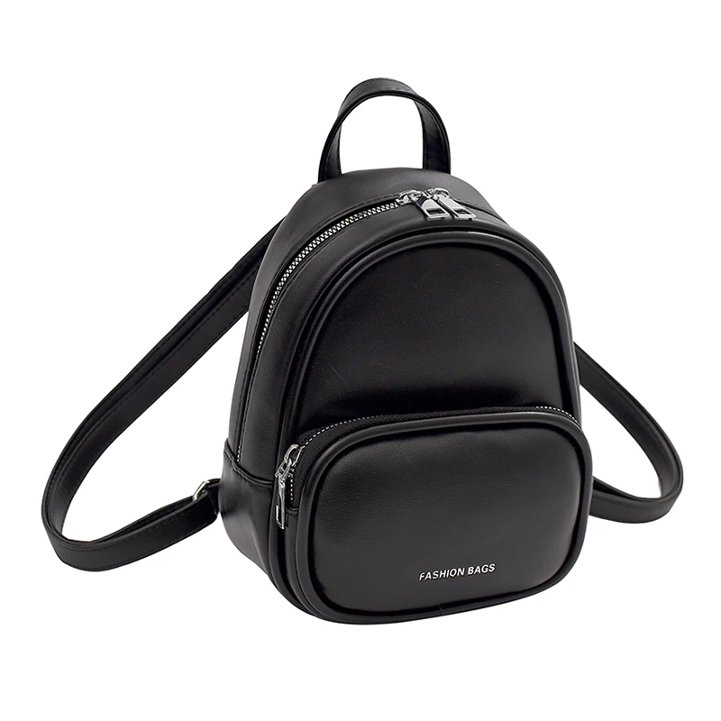 Y2K Silver Backpacks Vintage Packbag Small PU Leather Bags For